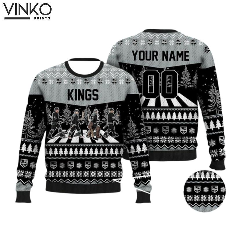 Custom Kings Walking Abbey Road Ice Hockey Ugly Christmas Sweater