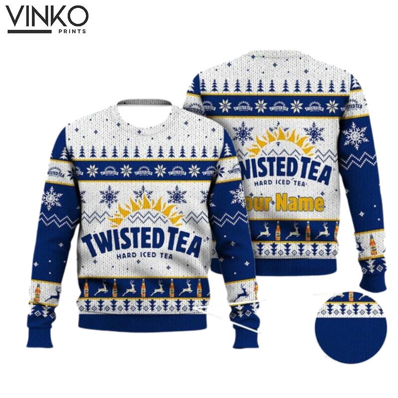 Custom Name Twisted tea Funny Ugly Christmas Sweater