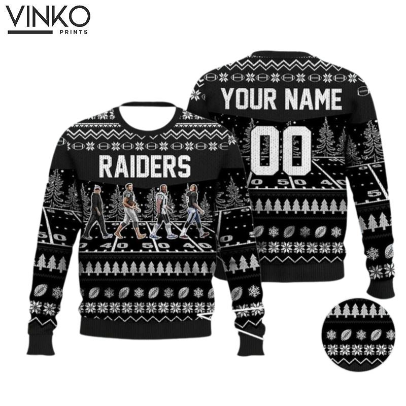 Custom Raiders Walking Abbey Road Football Ugly Christmas Sweater