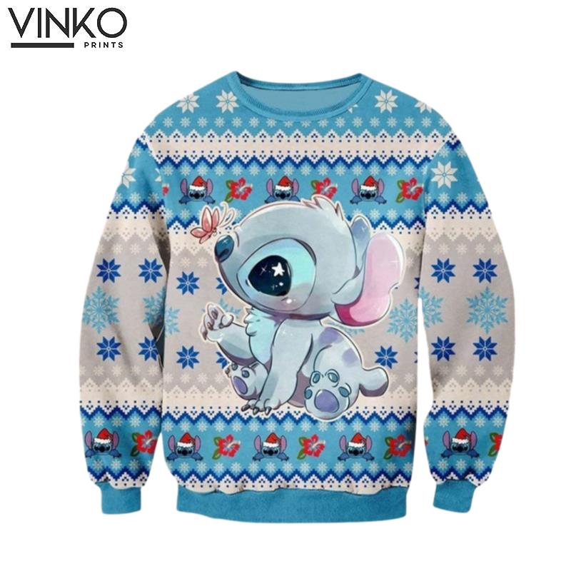 Cute Blue Alien Shirt Ohana Alien Ugly Christmas Sweater