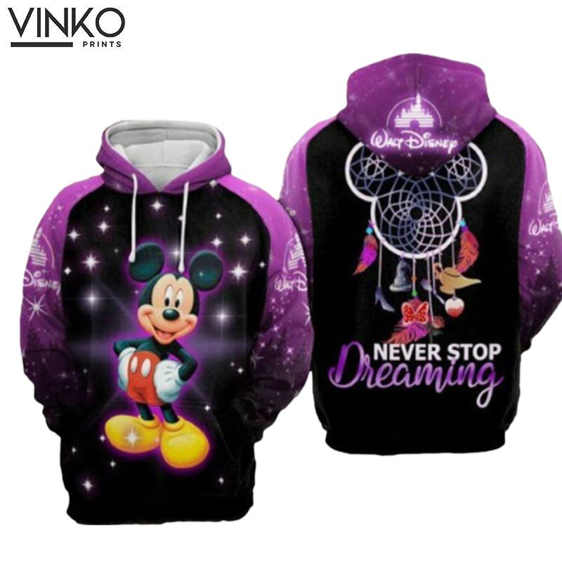 Cute Mickey Mouse Never Stop Dreaming Hoodie