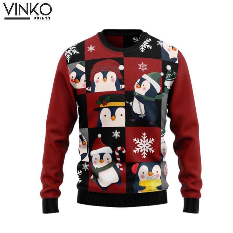 Cute Penguin Christmas Xmas gift for adult Ugly Christmas Sweater