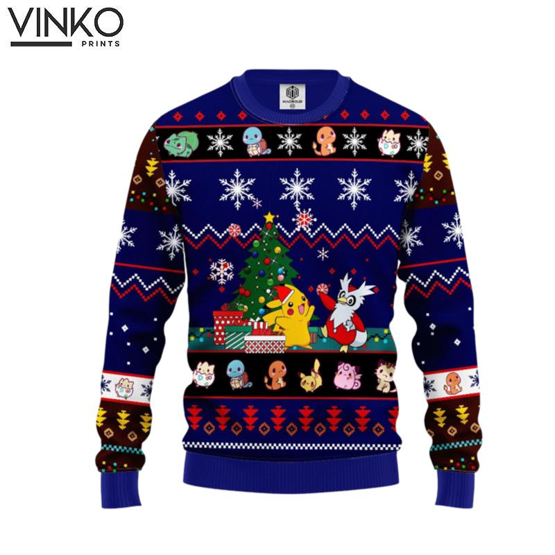 Cute Pokemon And Xmas Tree 209 Ugly Christmas Sweater