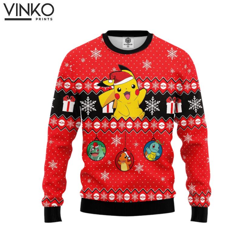 Cute Santa Pikachu Pokemon Merry Xmas Gifts 208 Ugly Christmas Sweater