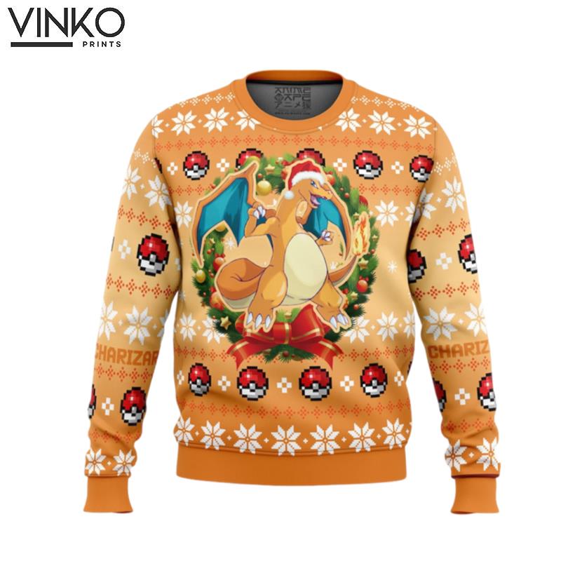 Cute Xmas Christmas Charizard Pokemon Woolen Ugly Christmas Sweater