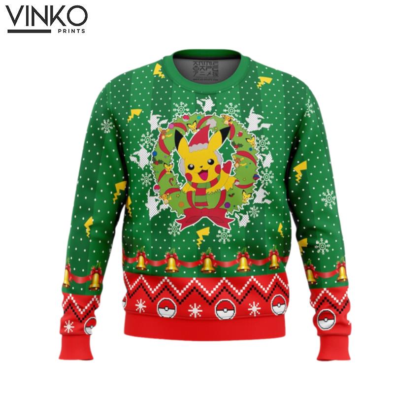 Cute Xmas Christmas Pikachu Pokemon Woolen Ugly Christmas Sweater