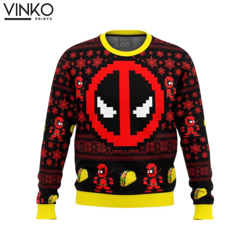 Cute Xmas Deadpool Woolen Ugly Christmas Sweater