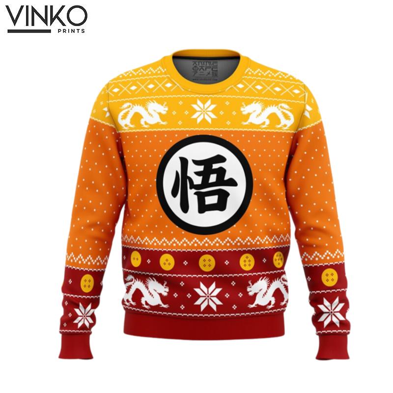 Cute Xmas Dragon Ball Z Goku Christmas Woolen Ugly Christmas Sweater