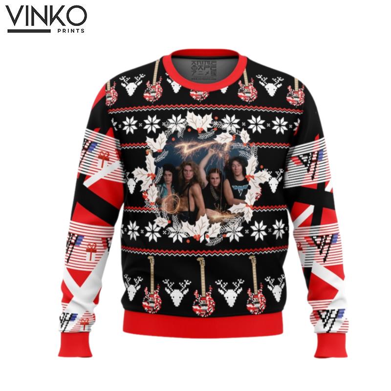 Cute Xmas Eddie Van Halen Woolen Ugly Christmas Sweater