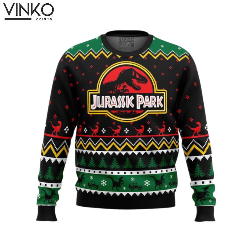 Cute Xmas Ethics of Cloning Jurassic Park Woolen Ugly Christmas Sweater