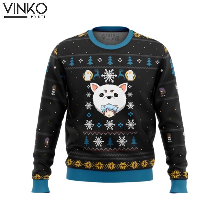 Cute Xmas Gintama Woof Woolen Ugly Christmas Sweater