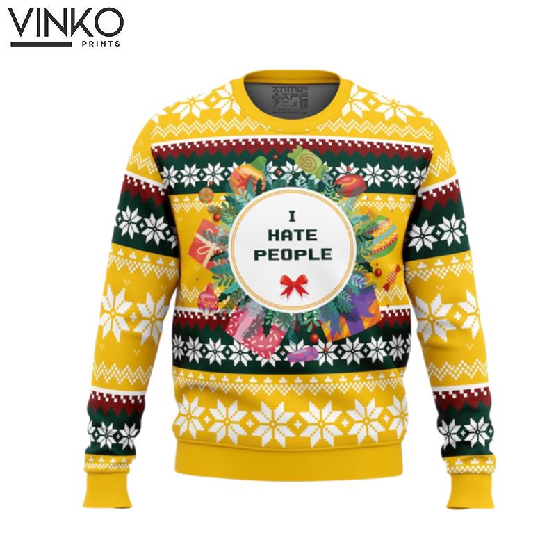 Cute Xmas I Hate People Parody Woolen Ugly Christmas Sweater