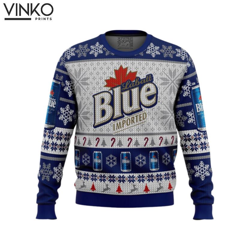 Cute Xmas Labatt Blue Woolen Ugly Christmas Sweater