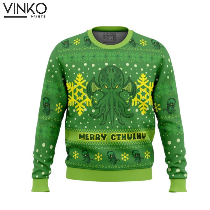 Cute Xmas Merry Cthulhu Woolen Ugly Christmas Sweater