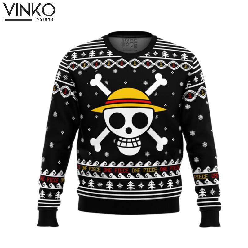 Cute Xmas OP Straw Hat Pirates Christmas Woolen Ugly Christmas Sweater