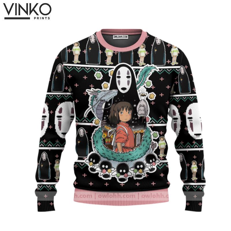 Cute Xmas SPIRITED AWAY Avatar Woolen Ugly Christmas Sweater