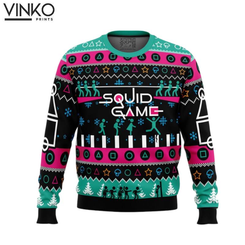 Cute Xmas The Game is On Squid Game Woolen Ugly Christmas Sweater