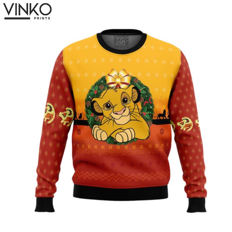 Cute Xmas The Lion King Woolen Ugly Christmas Sweater