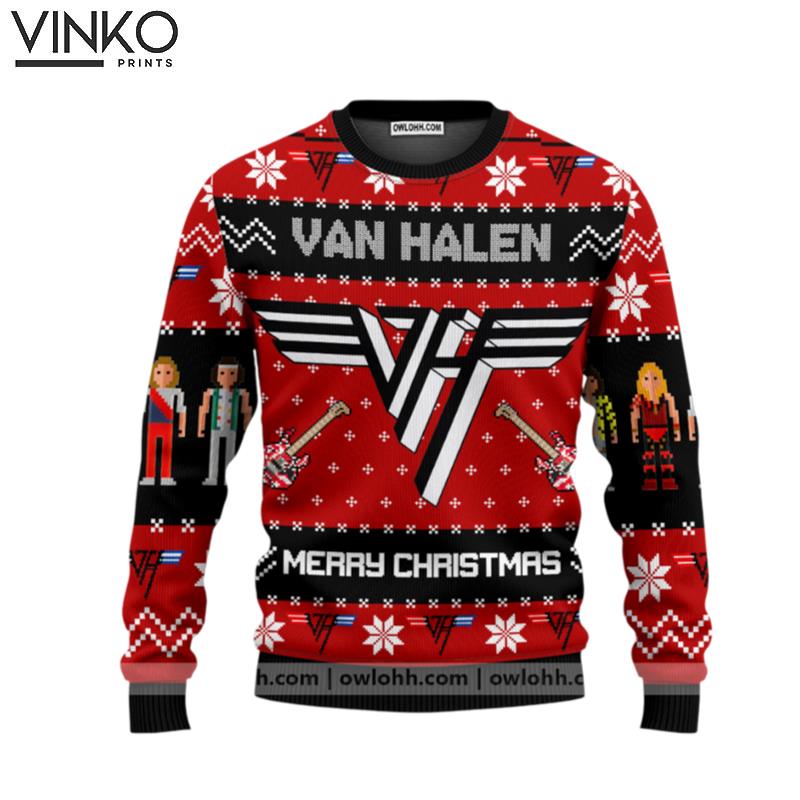 Cute Xmas Van Halen Woolen Ugly Christmas Sweater