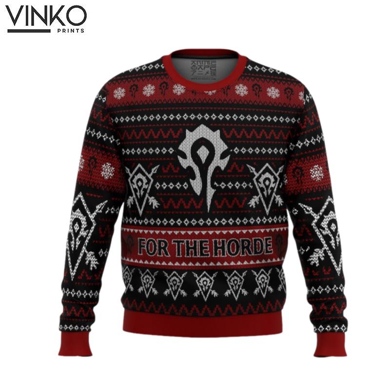 Cute Xmas World Of Warcraft For The Horde Woolen Ugly Christmas Sweater