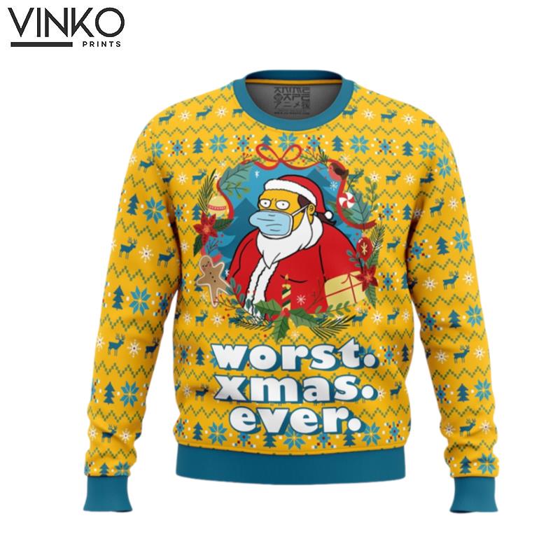 Cute Xmas Worst Christmas Ever Simpsons Woolen Ugly Christmas Sweater