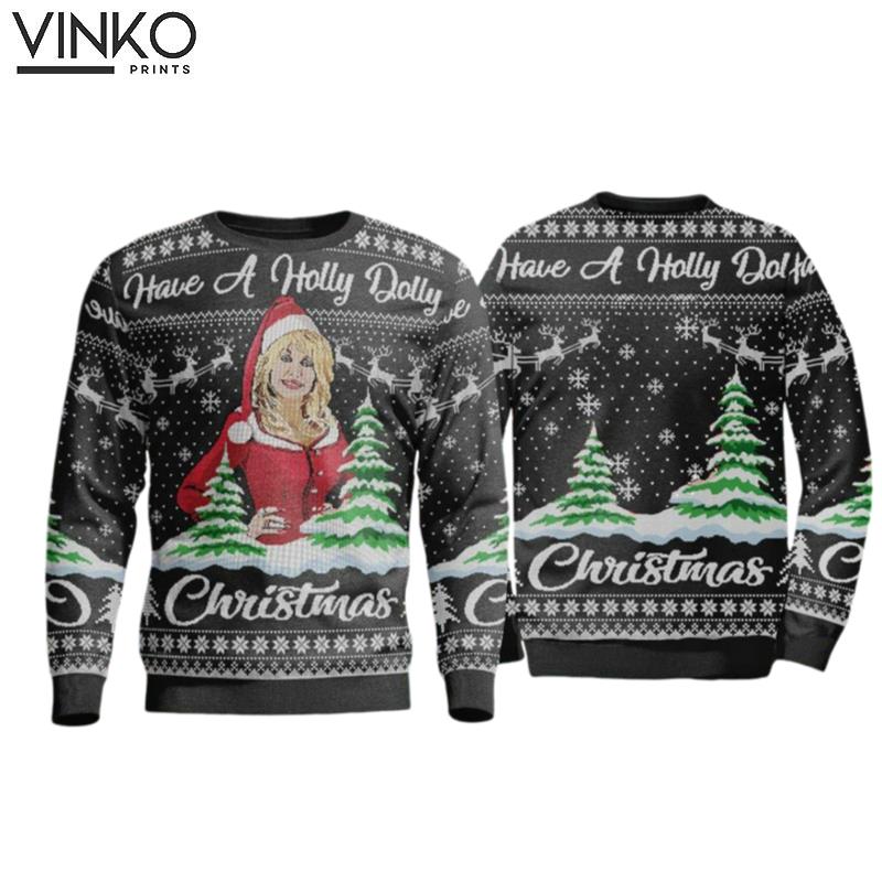 D oll y Parton Have a H o lly Do ll y Christmas 2022 Ugly Christmas Sweater