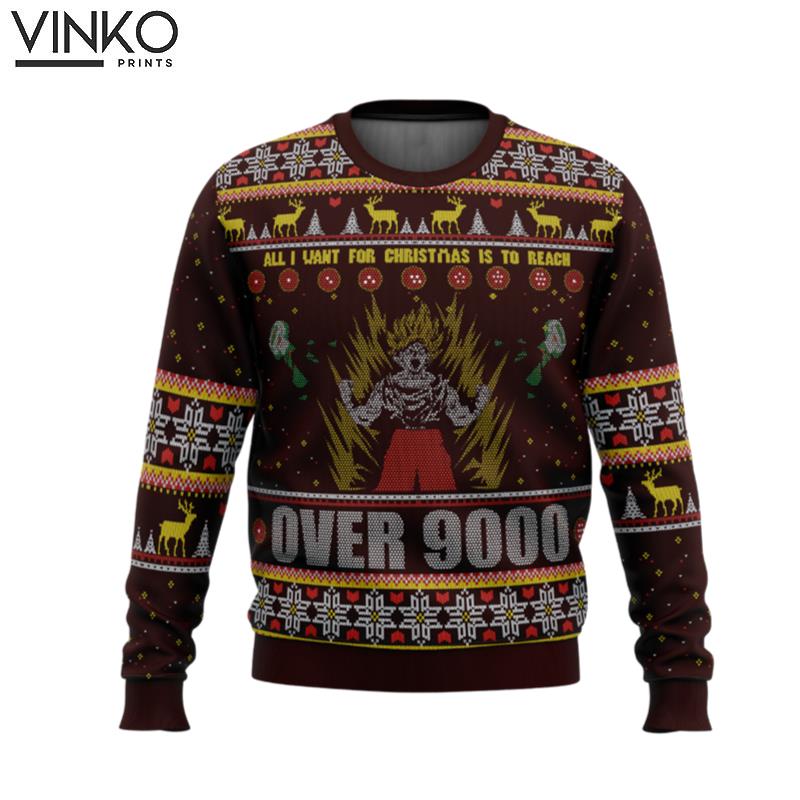 DBZ Goku Over 9000 Dragon Ball Z Ugly Christmas Sweater