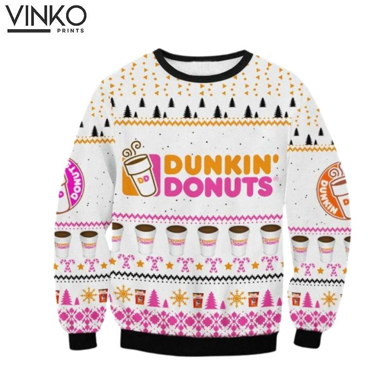 DD Dunkin Donut Ugly Christmas Sweater