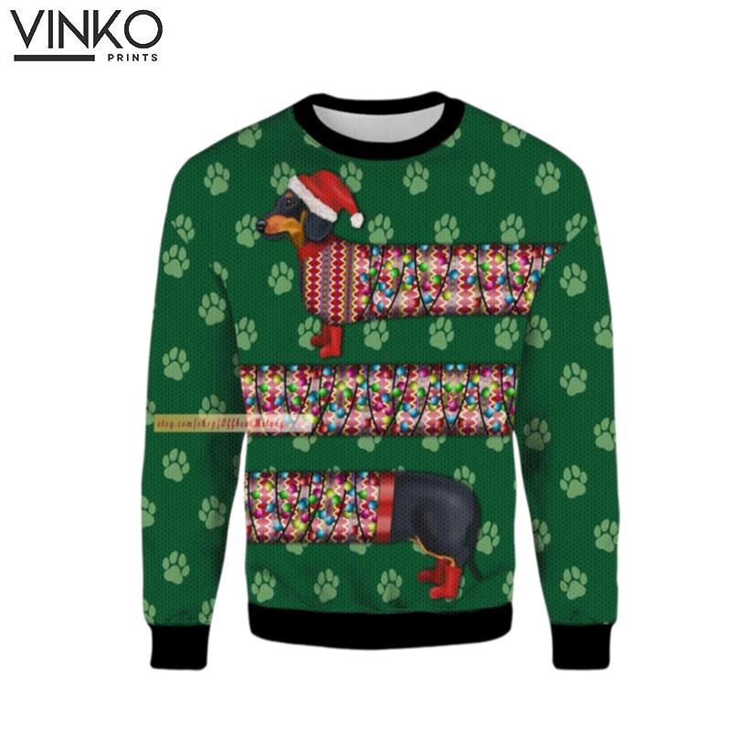 Dachshund Merry Christmas 3D Ugly Christmas Sweater