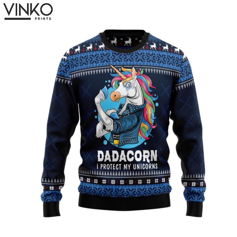 Dadacorn Protector Of My Unicorns HZ102611 Ugly Christmas Sweater