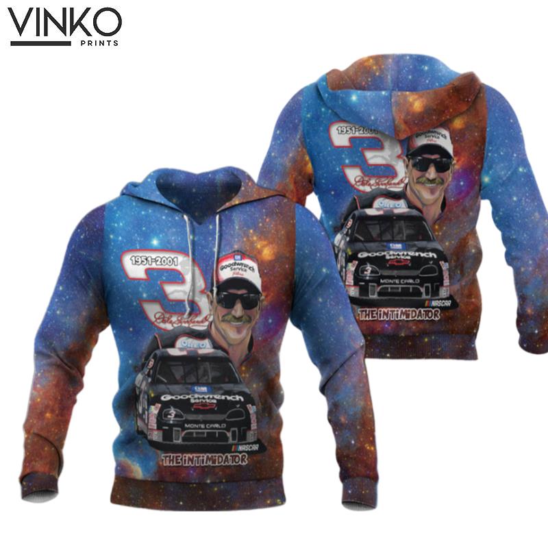 Dale Earnhardt The Intimidator Signature Galaxy Hoodie