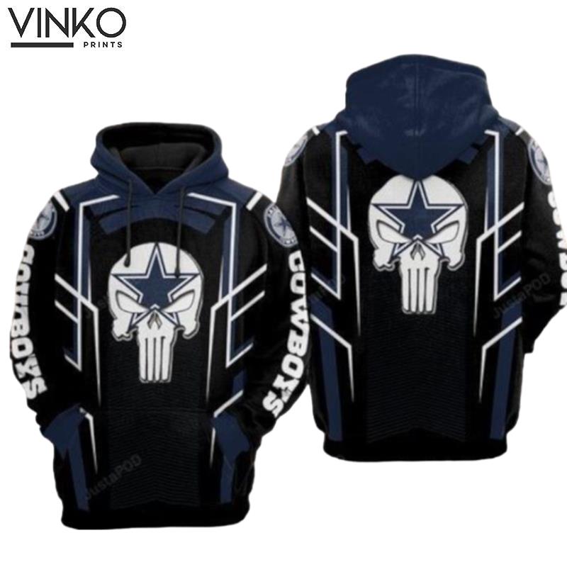 Dallas Cowboys Nfl Football Punisher Skull Star Dallas Cowboys  1 Hoodie