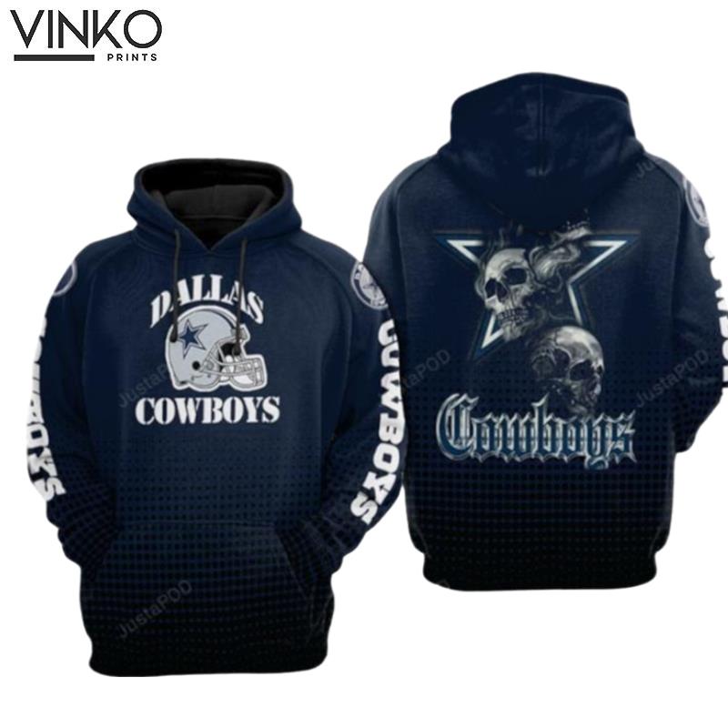 Dallas Cowboys Nfl Football Skull Dark Blue Dallas Cowboys Hoodie