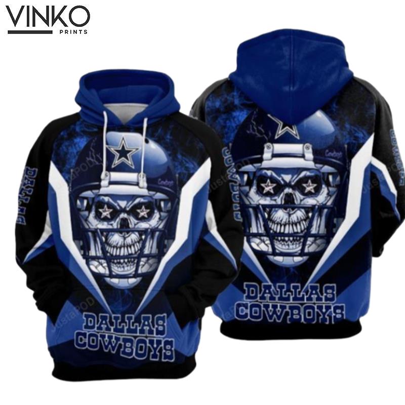 Dallas Cowboys Nfl Football Skull Wearing A Hat Dallas Cowboys Hoodie