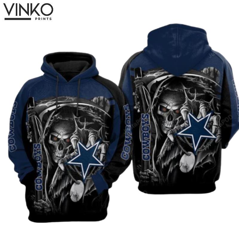 Dallas Cowboys Nfl Football Star Skull Death Dallas Cowboys Hoodie