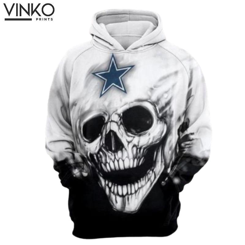 Dallas Cowboys Skull Star And Pered Custom Dallas Cowboys Graphic Hoodie