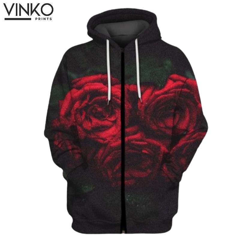 Dark Red Rose Hoodie