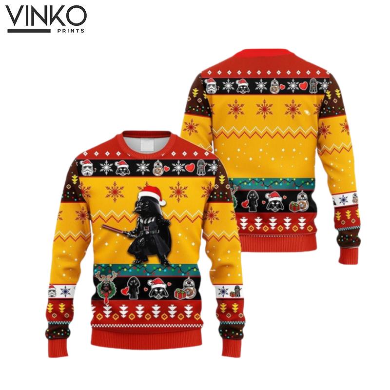 Dark Vader Christmas Light Ugly Christmas Sweater