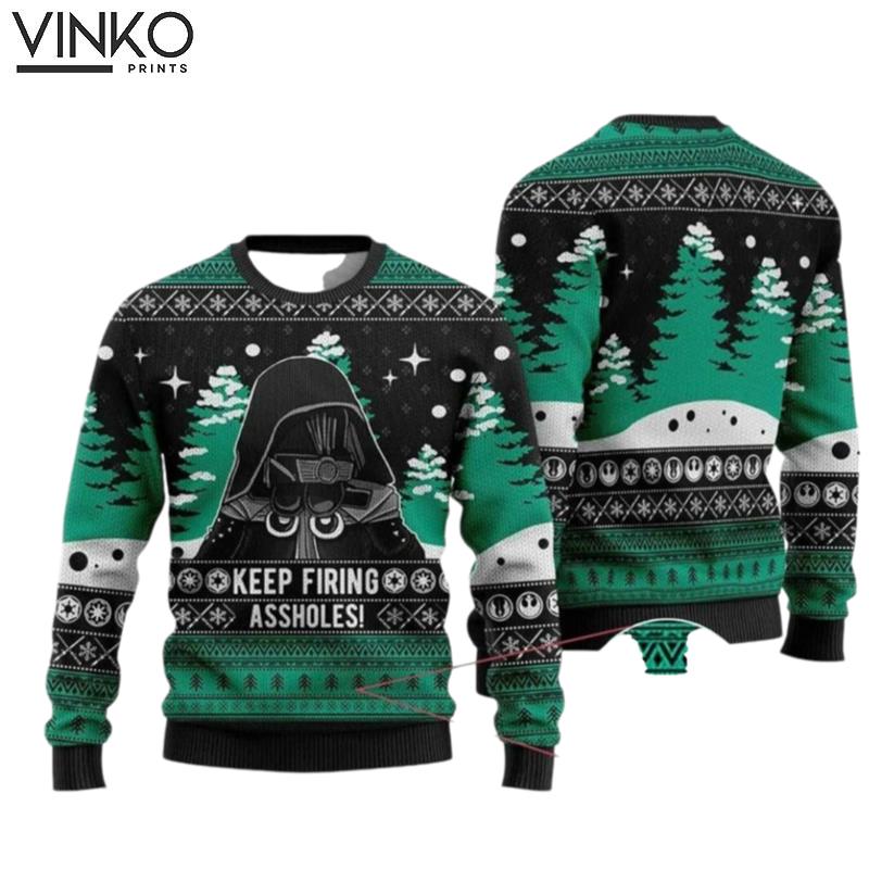 Darth Vader Keep Firing Darth Vader Stormtrooper Ugly Christmas Sweater