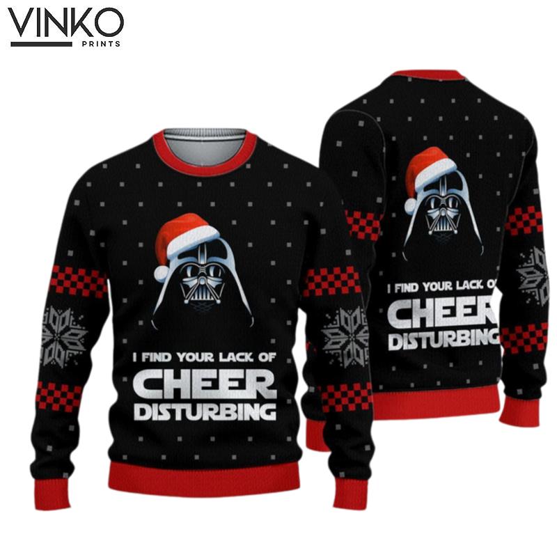 Darth Vader Lack of Cheer Disturbing Darth Vader Xmas Ugly Christmas Sweater