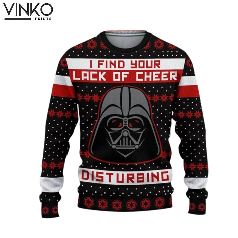 Darth Vader PREMIUM 3D Over Print I Find Your Lack Of Cheer Ugly Christmas Sweater