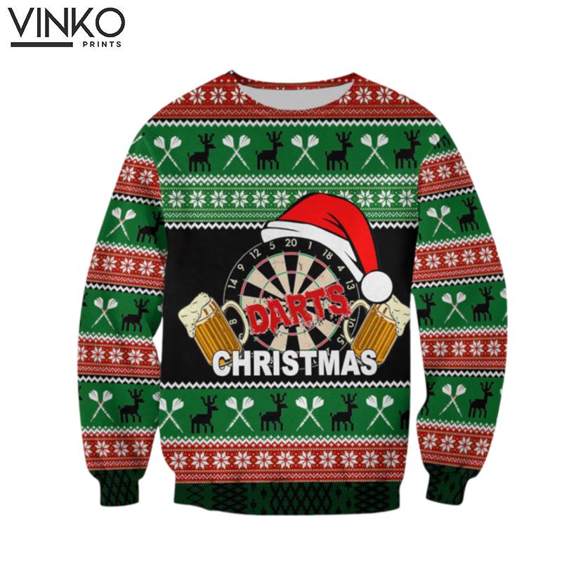 Darts Darts and Beer Perfect Gift and Outfit For Darts Player Darts Lovers Ugly Christmas Sweater