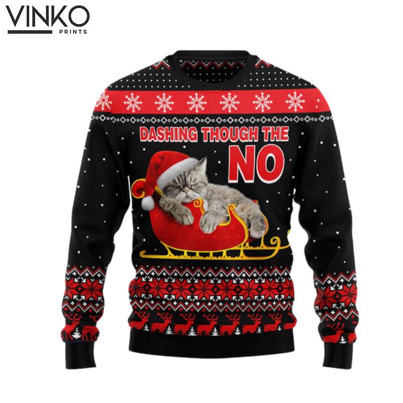 Dashing Through the No HT041115 Ugly Christmas Sweater