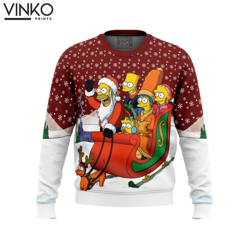 Dashing Through the Snow The Simpsons Ugly Christmas Sweater