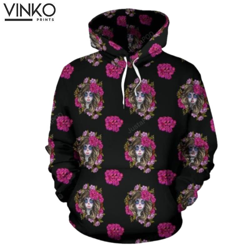 Day Of The Dead Makeup Girl Hoodie