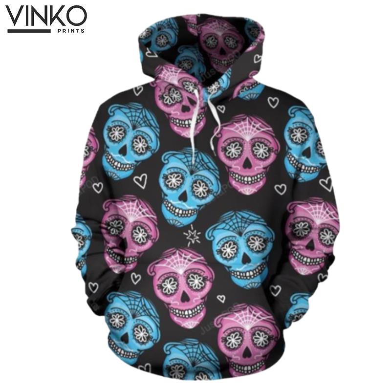 Day Of The Dead Skull Pattern Hoodie