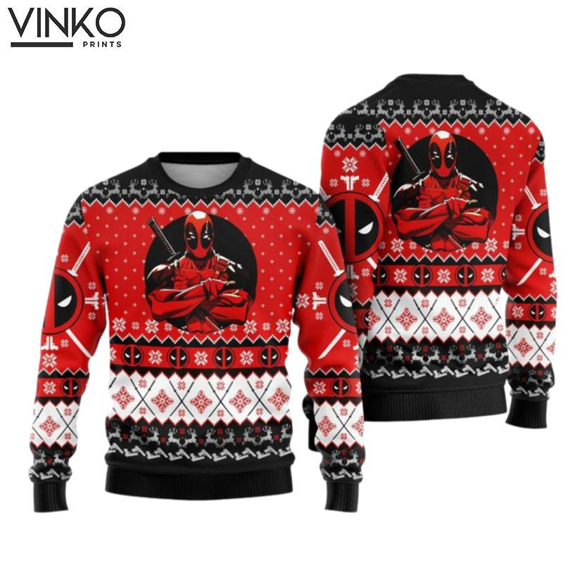 Deadpool Deadpool Avengers Superhero Xmas Gifts Ugly Christmas Sweater