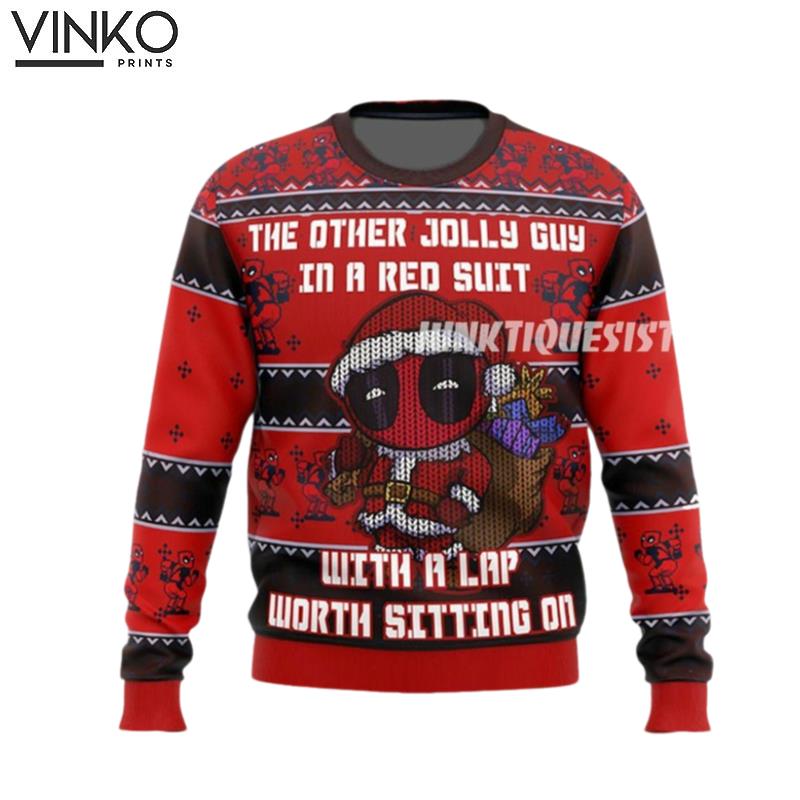 Deadpool Jolly Red Guy Christmas ugly christmas Ugly Christmas Sweater