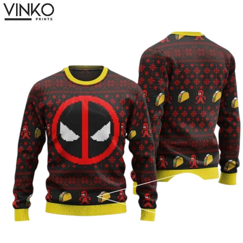 Deadpool Logo Retro Ugly Christmas Sweater