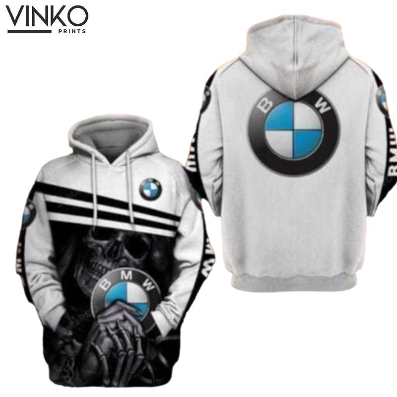 Death Skull Hold Bmw Logo Men And Women And Death Skull Hold Bmw Logo Bmw Logo Hoodie